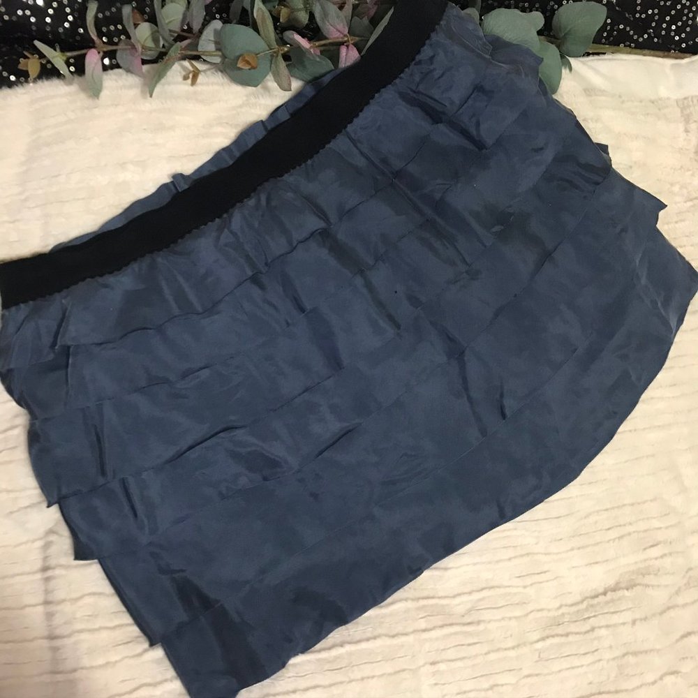 Banana Republic Blue Ruffle Mini Skirt